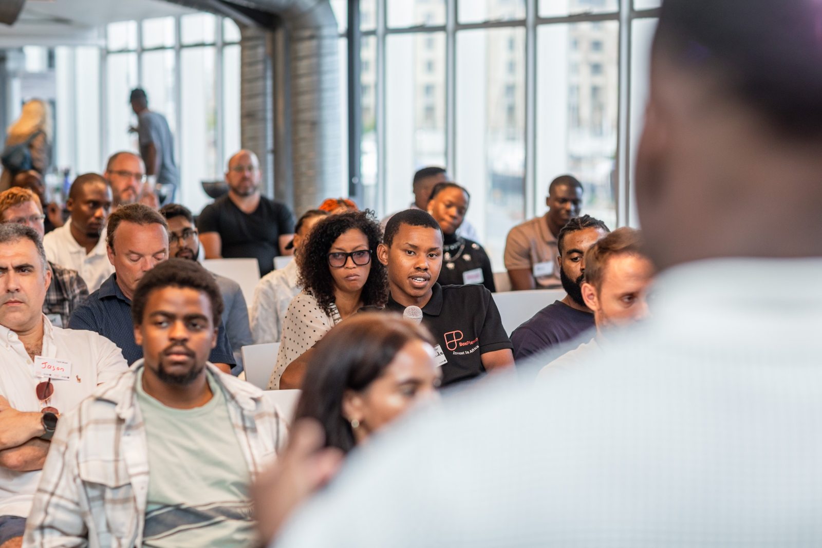 Founder presenting at a live workshop
